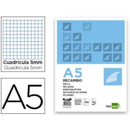 Recambio Liderpapel A5 120 Hojas 75 gr-M2 Cuadro 5 mm Sin Margen 6 Taladros Bandas De 5 Colores Precio: 3.0250004356. SKU: B1AF8GMG3Y