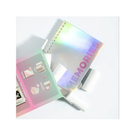 Wondee Kit Creativo Pixiprint Memoria: 3 Rollos Estándar, 1 Rollo Autoadhesivo y Álbum Personalizable para Imprimir hasta 300 Fotos