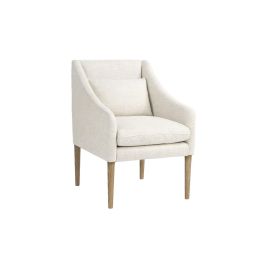 DKD Home Decor 2c24 Silla Urban Tapizada Blanco de Poliéster y Madera de Fresno - 67.5 x 86 x 61 cm