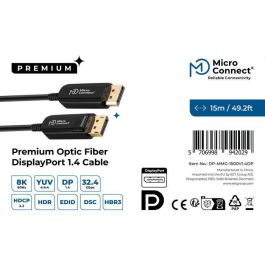 MicroConnect Cable DisplayPort 1.4 de Fibra Óptica Premium, 15m