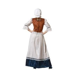 Disfraz de Mesonera Edad Media para Mujer Adulto - Vestido Blanco Largo con Chaleco y Delantal Incorporados, Tallas M-L, Poliéster
