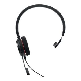 Jabra Evolve 20 Ms Auricular con Cable Negro para PC y Mac, Diadema Ajustable con Micrófono Boom y Control de Volumen