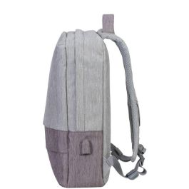 Rivacase 7562 Mochila Prater para Portátil 15.6" Gris/Moca con Puerto USB y Resistente al Agua