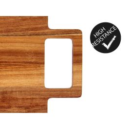 Kinvara Tabla Cortar Madera y Mármol Blanco con Asa 18x38cm (Set de 8)