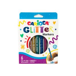 Rotulador Carioca Glitter Purpurina Punta 1 mm Caja De 6 Unidades Colores Surtidos