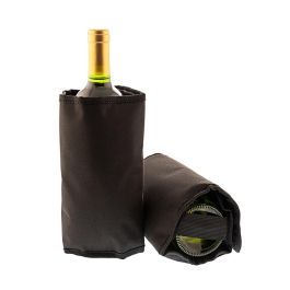 Koala Ac Sacacorchos Negro y Enfriador de Vino para Botellas, Set 2 Piezas de Metal Brillo, Transportable, Larga Duración, Fabricado en España