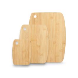 KINVARA Set 3 Tablas de Corte de Bambú, Madera - 37x3x28 cm (Set de 12)