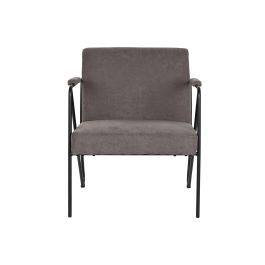 DKD Home Decor Butaca Moderno Gris Poliéster y Metal 69.5 x 76 x 64 cm