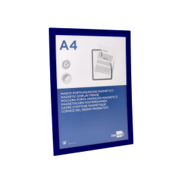 Liderpapel Marco Porta Anuncios Magnético DIN A4 Adhesivo Removible Color Azul
