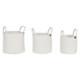 Cesta Moderno DKD Home Decor Blanco 30 x 28 x 30 cm Set de 3