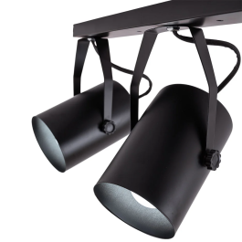 Lámpara de Techo Gianna Foco Plafón 3 Luces E27 Orientable Negro Aluminio HO-3XE27WALLLIGHT_B