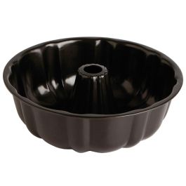 Quid Molde Savarin Sweet Grey Antiadherente de Acero Pintado Negro 26x8 cm Apto Horno y Lavavajillas