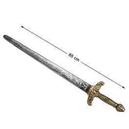 Espada Medieval Plateada 85 cm con Empuñadura Dorada para Disfraz de Caballero, Cruzado o Guerrero Precio: 2.95000057. SKU: B17ZQ28M5Y