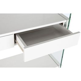 DKD Home Decor Green house 21 Estantería Moderno Blanco Transparente Cristal y MDF 35 x 180 x 90 cm