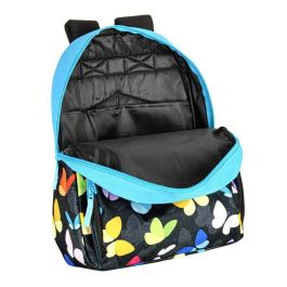 PERONA Mochila Escolar Mariposas 43cm Extraíble adaptable a carro, Tirantes acolchados y reflectantes, Doble refuerzo