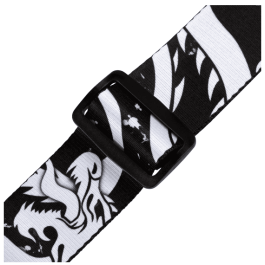 Levy's Correa Eastern Harmony Series 2" de Poliéster - Dragón Negro & Blanco