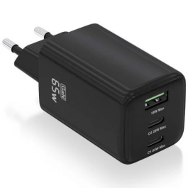 AISENS - CARGADOR GaN 65W, 2xUSB-C PD3.0 QC4.0, 1xUSB-A QC3.0, NEGRO Precio: 14.58999971. SKU: B1DDAZPVX3