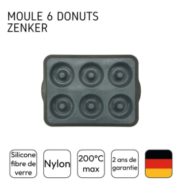 Zenker Molde 6 Donuts Silicone 36x26 cm Negro Reforzado Fibra de Vidrio ZEN5051126855390