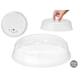 Kinvara Tapa Protector Microondas Transparente, Plástico PP, 25x6.5x25 cm (48 Unidades)