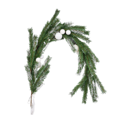 DKD Home Decor Guirnalda de Navidad Alpina Verde y Blanco 40 LED 150 cm de Largo PVC alimentada por 3 Pilas AA (2 Unidades)