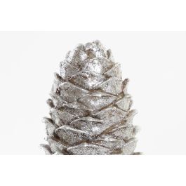 DKD Home Decor Figura de Navidad Tradicional con Piña, Resina Dorado Plateado, 7.5x7.5x13 cm, Pack 3 Unidades
