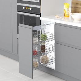 Emuca Carro extraíble Suprastar con cierre suave, módulo 400mm, Acero, Cromado