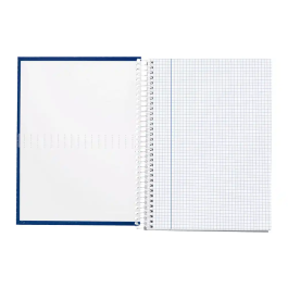 Liderpapel Cuaderno Espiral A4 Crafty Tapa Forrada 80 Hojas 90gr Cuadro 4mm Con Margen Color Azul Marino