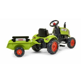 Falk Claas Arion Tractor de Pedales y Cargador Retroexcavadora con Remolque Basculante y Capó de Apertura para Niños 2-5 Años