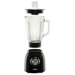 Bourgini Batidora Vaso Nostalgic Black 1.5 L 600W, Jarra de Cristal, 2 Velocidades, Pulse, Cuchillas Desmontables