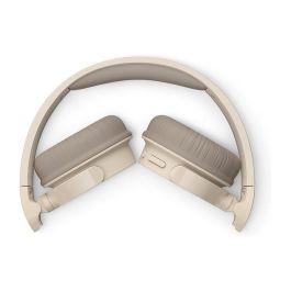 Philips TAH3209BG/00 Auriculares Inalámbricos Bluetooth Beige con Micrófono, 25h Reproducción, Llamadas Nítidas y Diseño Plegable