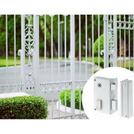 Yale YAV37D Cerradura Vertical de Superficie con Rodillo Derecho - Blanca - Incluye 2 Llaves - Para Rejas y Portones
