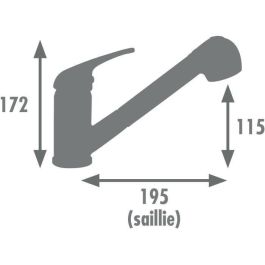 Edouard Rousseau AAAPS00243 Grifo Monomando Lavabo BAGO, Ducha Extraíble 2 Chorros, Negro Mate, Diseño Clásico
