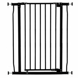 Dreambaby Barrera de seguridad Extra Alta Liberty para bebés y niños, a presión, negra, 75-81 cm ancho x 93 cm alto