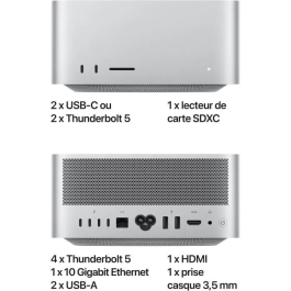 Apple MU973FNA Mac Studio SSD 1 TB RAM 96 GB Chip M3 Ultra CPU 28 núcleos GPU 60 núcleos 2025