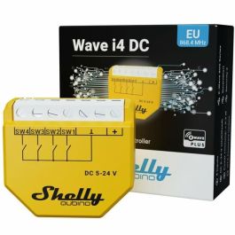 Shelly Relé Interruptor Inteligente Wave i4 DC Z-Wave Escenas Activador Inalámbrico 5-24V para Hogar y Oficina