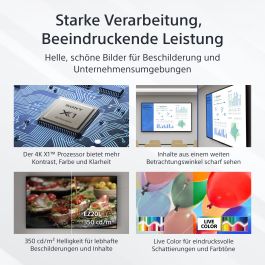 Sony FW-65EZ20L Pantalla Profesional 65" 4K Ultra HD LCD IPS Smart TV para Señalización Digital 16/7 con Wifi y Android