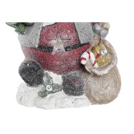 DKD Home Decor Figura Navidad Tradicional Santa Magnesia LED Rojo Verde Gris 20x43x27 cm (2 Unidades)
