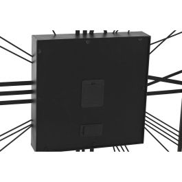 DKD Home Decor Reloj de Pared Estilo Loft Negro Dorado 8 x 80 x 80 cm de Metal y Cristal con Movimiento. Funciona con 3 Pilas AA.