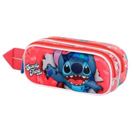 KARACTERMANIA Portatodo 3D Thing Stitch Disney Doble Escolar con 2 Compartimentos