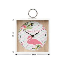 Decoración Reloj Flamencos Rosas Madera 20*20*5 cm Precio: 1.49999949. SKU: S1120567