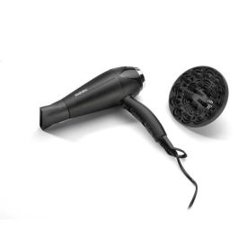 Babyliss D572DE Secador de Pelo Turbo Smooth 2200W con Tecnología Iónica Anti-Encrespamiento, Difusor Grande y Boquilla Concentradora