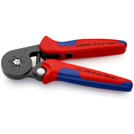 Knipex KP-975314SB - Alicate automático de crimpado para terminales, acero/plástico, Negro/Azul/Rojo