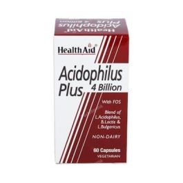 Health Aid Acidophilus Plus 4 Billion, Probiótico con Lactobacillus y Bifidobacterium, Apoyo Digestivo, 60 Cápsulas Precio: 30.5000003. SKU: B19E2DAJSG