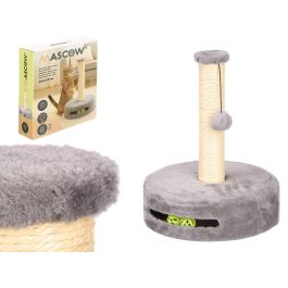 Mascow Rascador Columna para Gato con Base Redonda 34x44x34 cm en Gris y Marrón