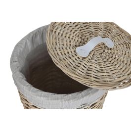 Cesta Ropa Shabby DKD Home Decor Crema 45 x 55 x 45 cm Set de 3