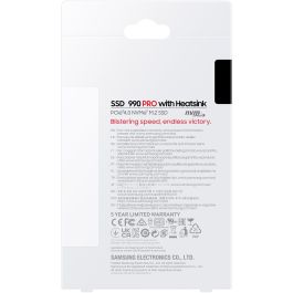 Samsung 990 PRO SSD M.2 4TB con Disipador de Calor NVMe PCIe 4.0, 7450 MB/s Lectura, 6900 MB/s Escritura