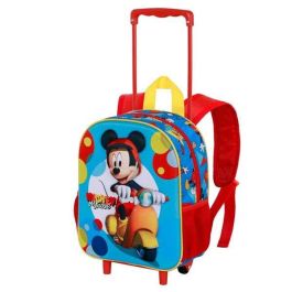 Karactermania Mochila Infantil 3D con Ruedas Mickey Mouse Scooter Azul 26 x13 x34 cm