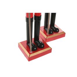 DKD Home Decor Figura Navidad Elfo Cascanueces Tradicional Madera y Poliéster Multicolor 10 x 54 x 11 cm Pack 2 Unidades