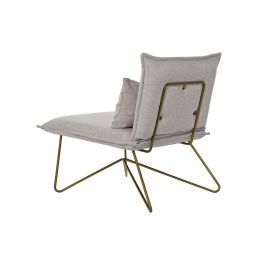 DKD Home Decor Sillón Urban Beige y Dorado, Fabricado en Poliéster y Metal, con Cojín, Medidas 78x75x66 cm, Altura Asiento 45 cm