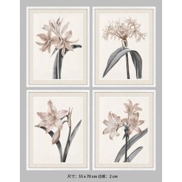 DKD Home Decor Cuadro Flores Blanco Beige Cristal Abedul 2.5 x 70 x 55 cm (4 Unidades) Precio: 137.59000024. SKU: S3038855